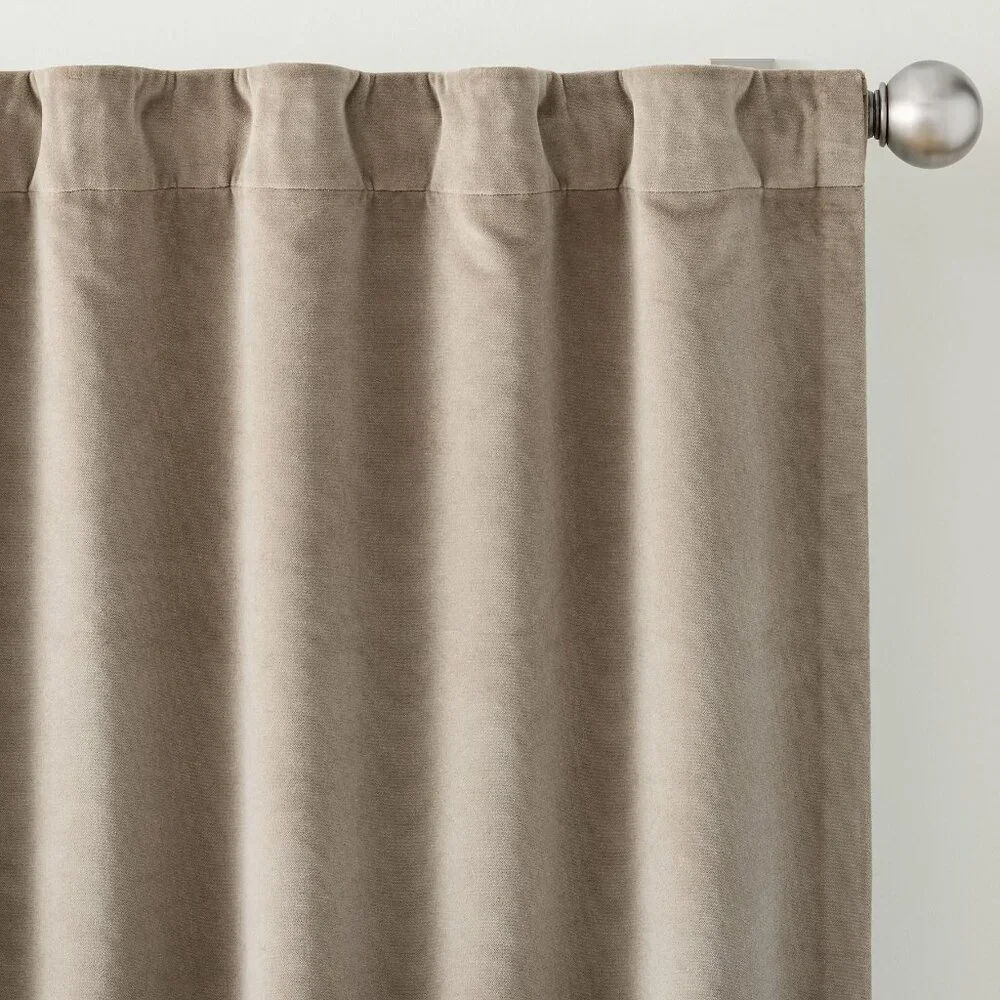Pottery Barn Velvet Twill Blackout Curtain Window Panel Mochaccino 50
